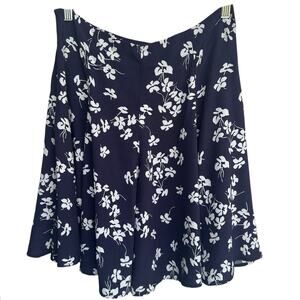 Rouje Paris Ludivine Floral Circle Skirt Navy White French Country Euro Vacation